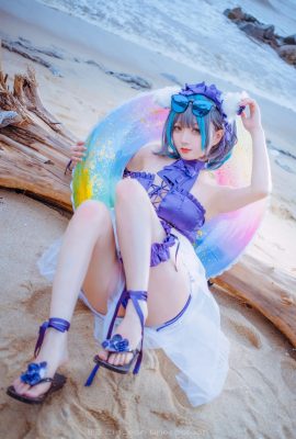 Azur Lane Cheshire Cat Swimsuit @无正Ryou · (Photography: @新蓝CinLean) (9P)