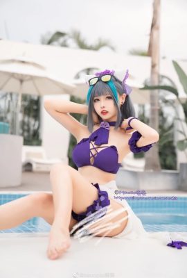 Azur Lane Cheshire Swimwear cosplay para sa isang matamis na petsa sa beach! Momoko Aoi (9P)