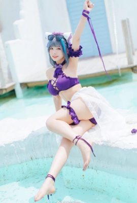 Azur Lane Cheshire swimsuit cos, sobrang sweet at cute na pusa cn Su Yu Yuyu (15P)