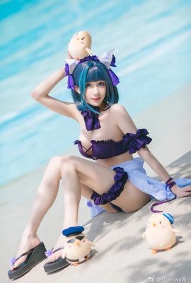 Azur Lane Cheshire Swimsuit cos Dating Tomoyo-chan (9P)