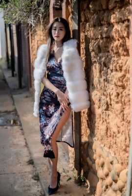 (Taiwan model beautiful legs series) Long-legged beauty model na Pang Yan, high-slit cheongsam, high-heeled beautiful legs, outdoor shot (80P)