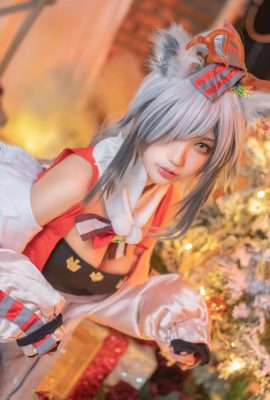 (Inte celebrity COSER photo) Si Zhou Ji ay isang cute na kuneho – Christmas black silk animal ears